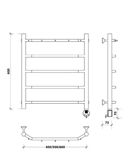 Электрический полотенцесушитель Secado Агата 1 К из нержавеющей стали