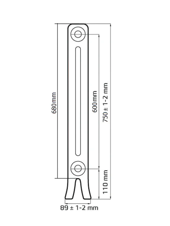 Loft 600/70 - чугунный дизайн радиатор