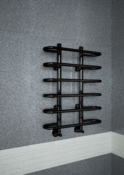 Sahara Black - черный полотенцесушитель с закругленными перекладинами.