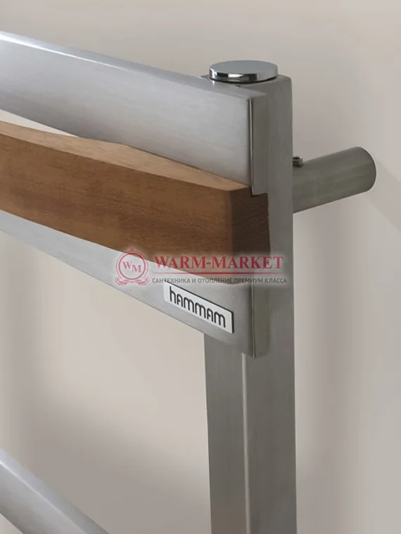 Hera Mat-дизайнерский полотенцесушитель из матовой нержавеющей стали и массива дерева