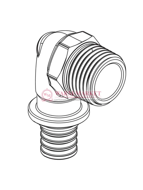 Угольник-переходник REHAU с наружной резьбой 20-R 3/4