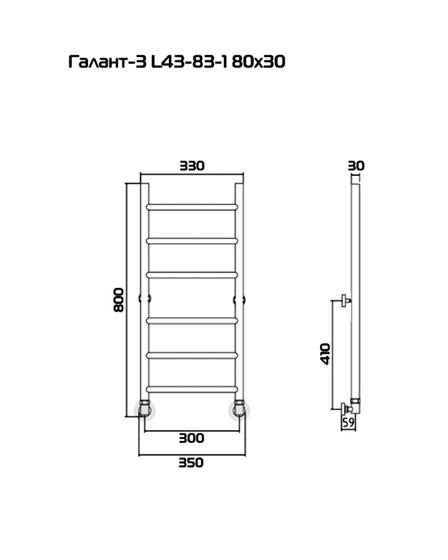 Galant 3 (прямой) - водяной полотенцесушитель из нержавеющей стали