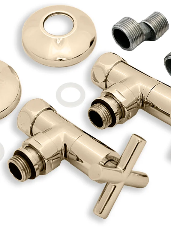 Вентиль крестообразный регулировочный прямой цвета бронза.