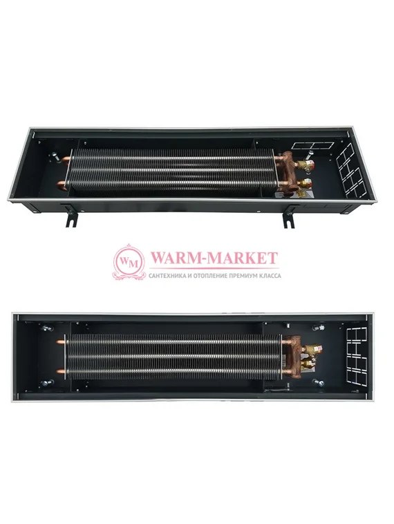 Внутрипольный конвектор Techno Usual KVZ, высота 105 мм., ширина 200 мм., без решетки