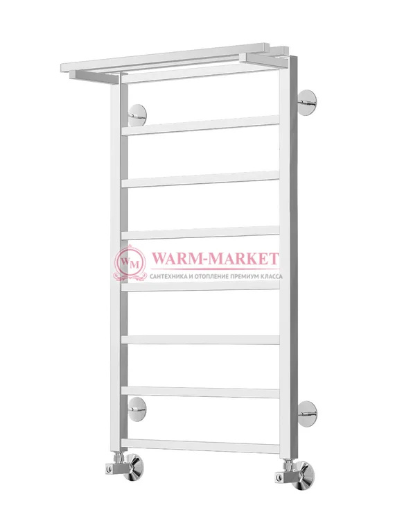 Контур П8-3 - водяной полотенцесушитель с полкой, нижнее подключение, цвет золото