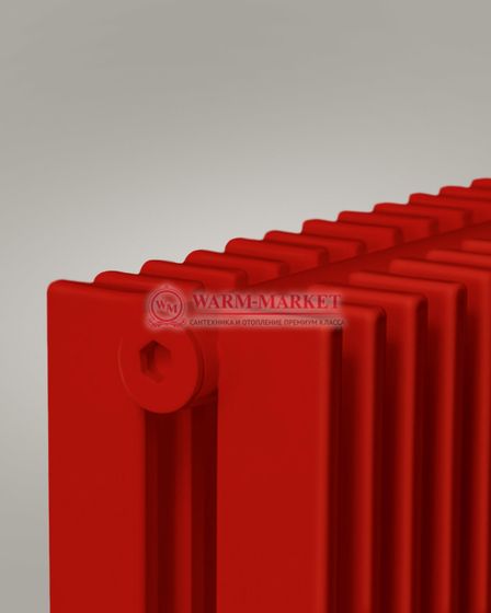 Paralleli v 2 1750 шаг 25 вертикальный трубчатый радиатор из прямоугольного профиля красного цвета