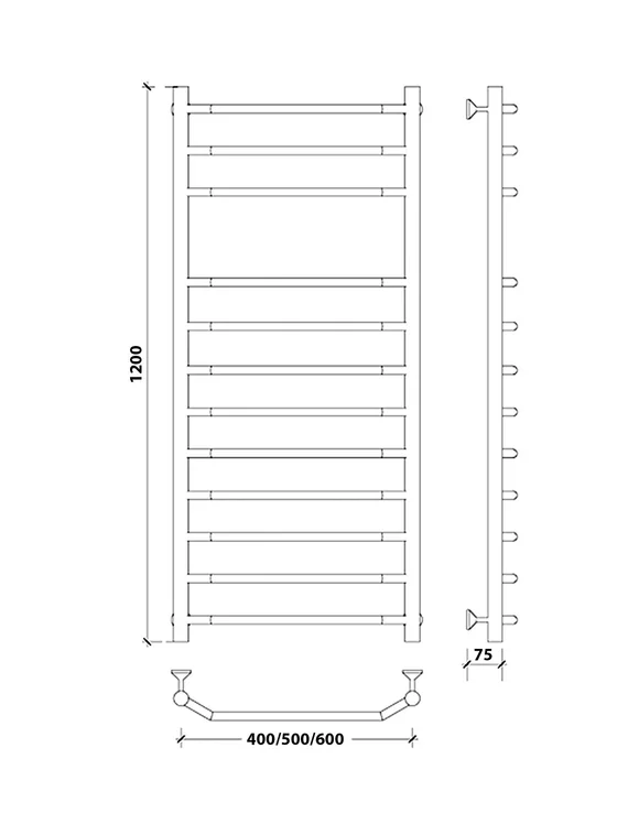 Водяной полотенцесушитель Secado Агата 5 из нержавеющей стали