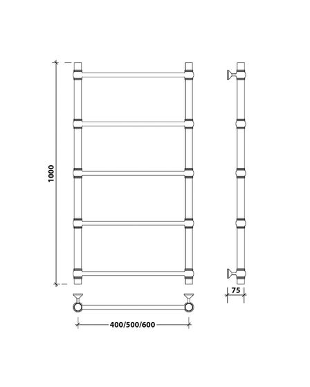 Водяной полотенцесушитель Secado Флоренция 1 из нержавеющей стали