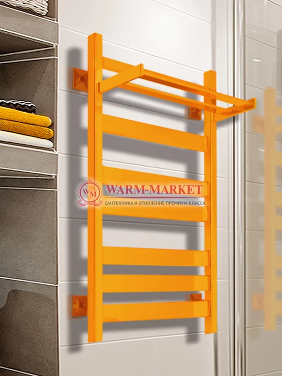 Quadro V 50+ электрический полотенцесушитель из квадратного и прямоугольного профиля с полкой