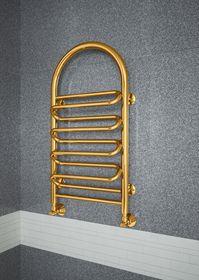 Liana Gold - золотой полотенцесушитель с полукруглой аркой