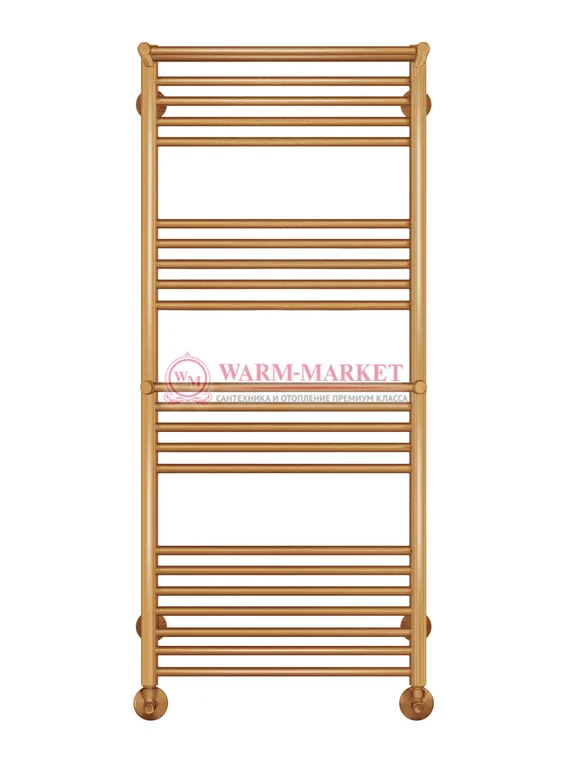 Аврора П22-3 - водяной полотенцесушитель с двумя полками, нижнее подключение, цвет бронза