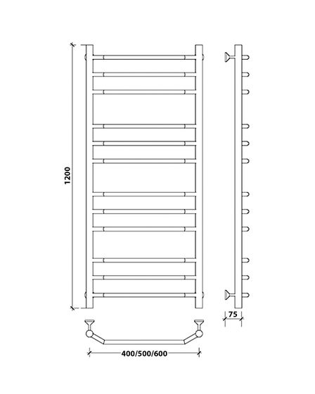 Водяной полотенцесушитель Secado Агата 3 из нержавеющей стали
