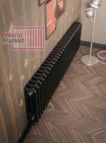 Трубчатый радиатор Solira 3040 N12 боковое подключение, черный (RAL 9005)