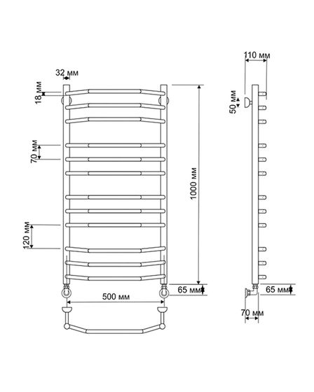 Электрический полотенцесушитель Secado Агата 2 из латуни