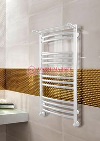 Enisey-белый полотенцесушитель с полкой, нижнее подключение