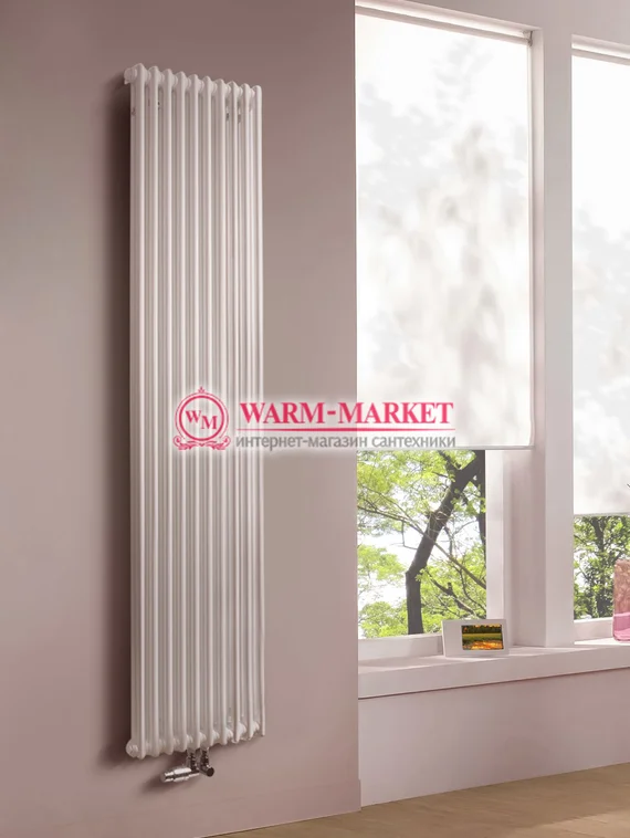 Вертикальный трубчатый радиатор Purmo Delta Lazerline 2180-10 секций, двухтрубный с нижним центральным подключением