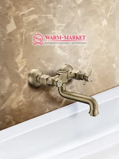 Elg Bronze 016 - бронзовый смеситель для раковины двухвентильный