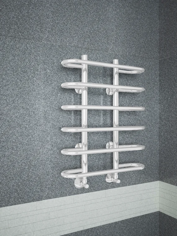 Sahara  - белый полотенцесушитель с закругленными перекладинами.