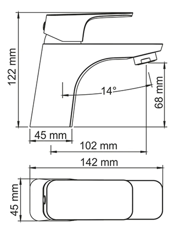 Смеситель для умывальника черный Salm 2703-Bl