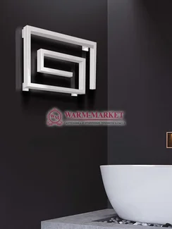 Garmonia R White-дизайнерский белый полотенцесушитель из квадратного профиля