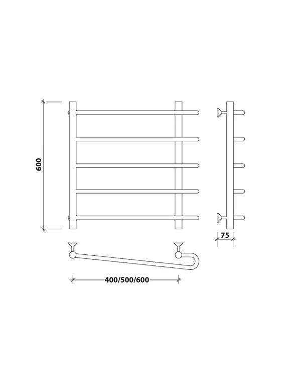 Водяной полотенцесушитель Secado Венеция 2 из нержавеющей стали