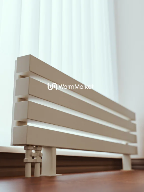 Bareng Livian ZN 1250 - напольный трубчатый радиатор шириной 1250 мм, нижнее левое подключение