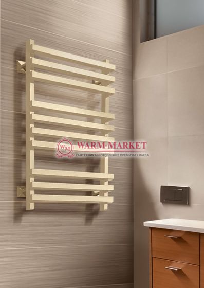 Quadro K-электрический полотенцесушитель из квадратного профиля с перекладинами внахлест