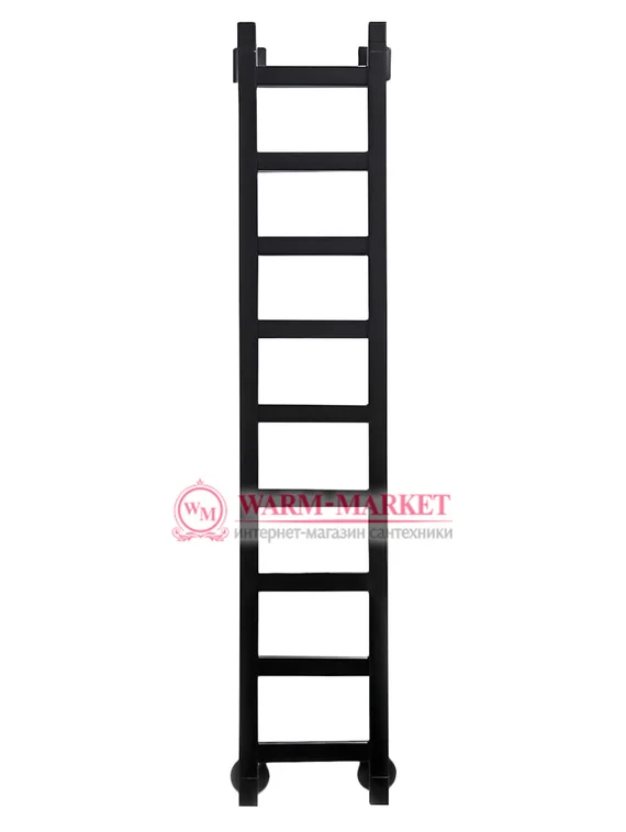 Quadro 1 1000х230 - узкий водяной полотенцесушитель из нержавеющей стали 230 мм. шириной черного цвета.