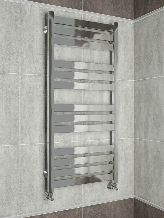 Latte E - электрический дизайн полотенцесушитель с квадратными вертикалями.