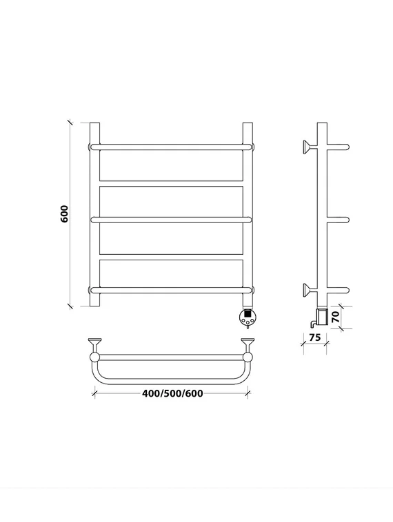 Электрический полотенцесушитель Secado Верона 1 из нержавеющей стали