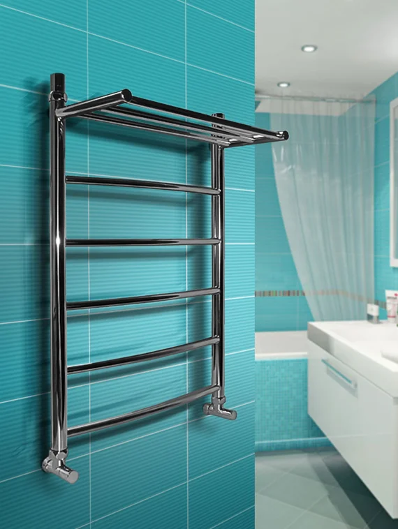 Universal P - классический полотенцесушитель с полкой хром