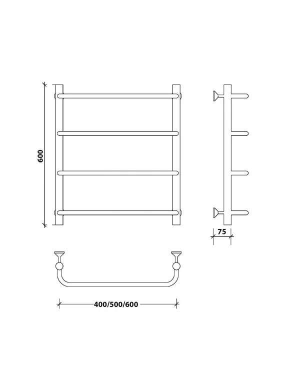 Водяной полотенцесушитель Secado Мерида 1 из нержавеющей стали