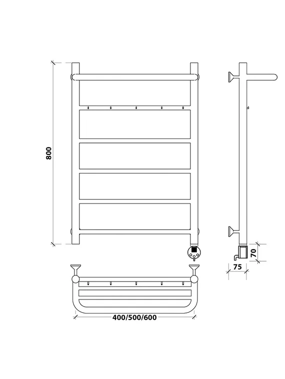 Электрический полотенцесушитель Secado Триада 1 КСП из нержавеющей стали