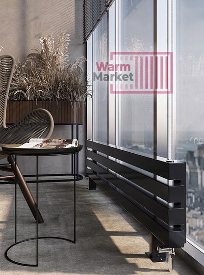 Axxinot Verde 60х60 ZN - горизонтальный водяной радиатор на ножках шириной 1750 мм, 5 секций