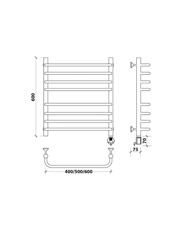Электрический полотенцесушитель Secado Мерида 4 из нержавеющей стали