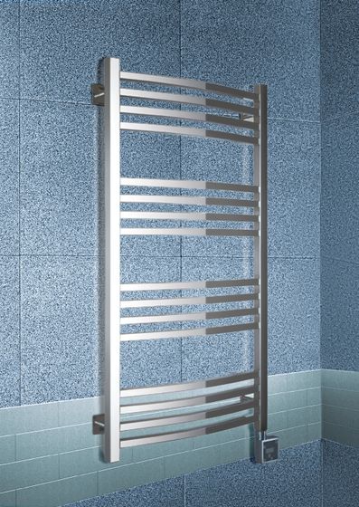 Arkus E - электрический полотенцесушитель с квадратным профилем белого цвета