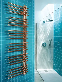 Brigantina L Bronze - бронзовый дизайн полотенцесушитель с перекладинами внахлест.