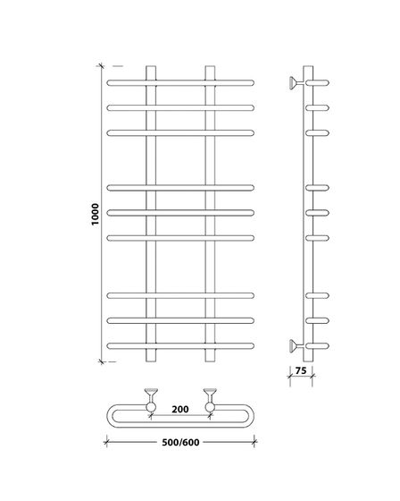 Водяной полотенцесушитель Secado Венеция 3 из нержавеющей стали