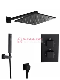 Душевой комплект Warmer Black Line Cube 2100400 3в1 -10D Termo