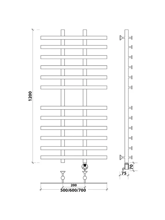 Электрический полотенцесушитель Secado Понтида 4 из нержавеющей стали