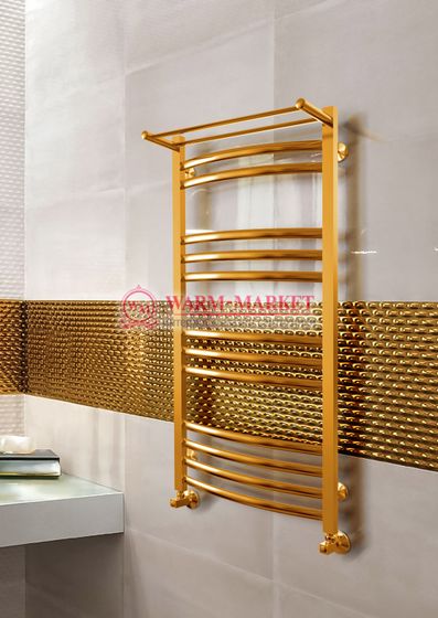 Enisey-электрический полотенцесушитель с полкой цвет золото