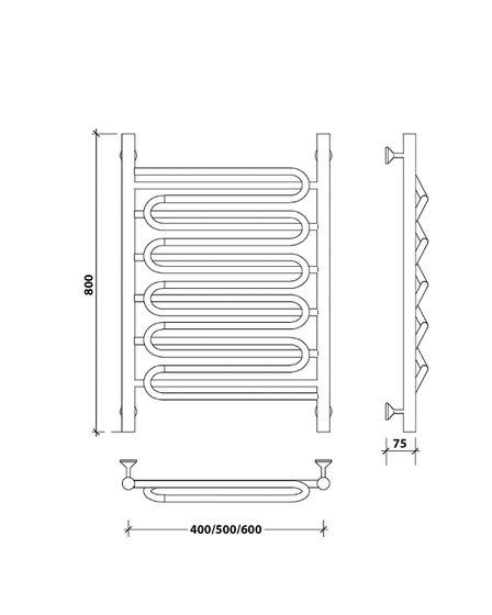 Водяной полотенцесушитель Secado Валенсия 3 из нержавеющей стали