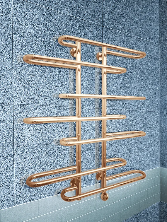 Furror Bronze ELE- бронзовый электрический полотенцесушитель с перекладинами направленными в разные стороны