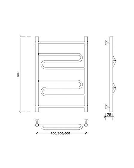 Водяной полотенцесушитель Secado Валенсия 1 из нержавеющей стали