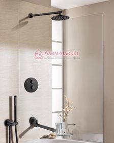 Душевой комплект термотатический 3в1 Warmer Black Line 400300-10D Termo