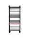 Mini P 1000х400 - узкий черный полотенцесушитель с полкой из нержавеющей стали 400 мм шириной