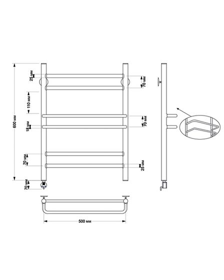 Электрический полотенцесушитель Secado Триест из латуни