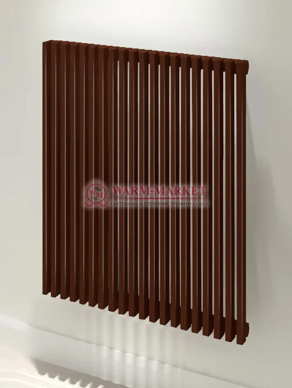 Paralleli v 1 1750 шаг 25 вертикальный трубчатый радиатор из прямоугольного профиля коричневого цвета