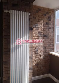 Вертикальный трубчатый радиатор Dia Norm 2180-10 секций, двухтрубный нижнее правое/левое подключением с вентилем.