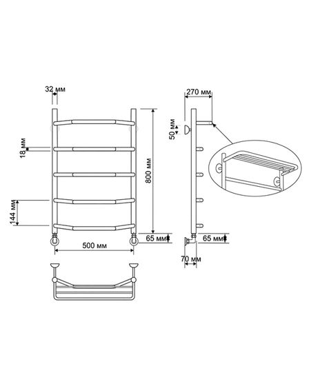 Водяной полотенцесушитель Secado Агата 3 из латуни